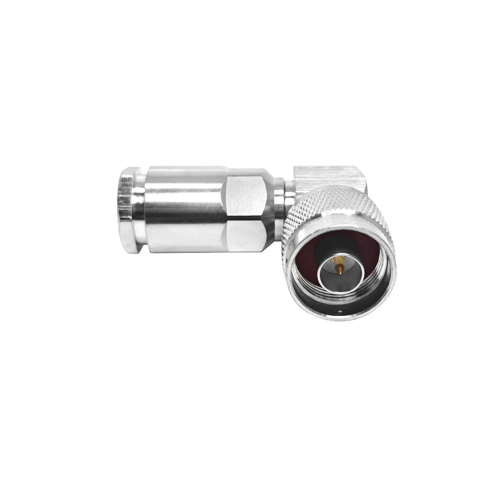 Factory N Type Male Plug Clamp 90 Degrees Right Angled Connector for LMR-400 KSR-400 LMR400 RG8 RG213 RG214 Cable RF Connectors