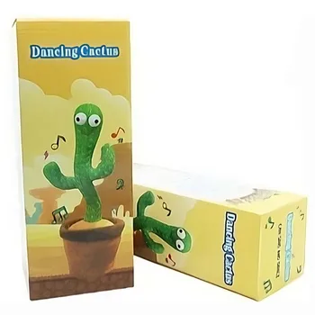 Dancing Cactus Mimic Toy Talking Repeat Singing Sunshine Cactus Toy 120 Songs For Baby 15S Record Your Voice Toy with LEDs