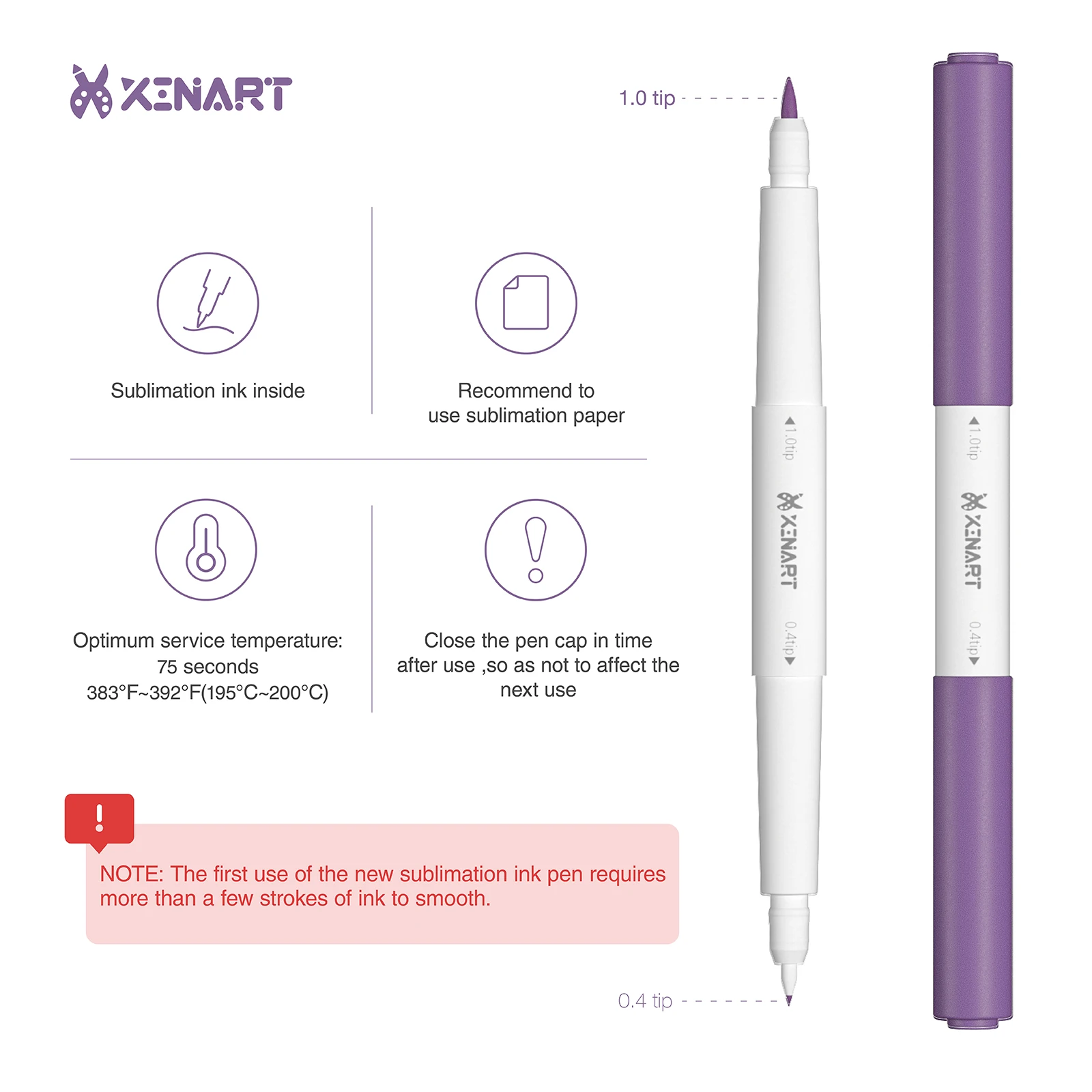 Сублимационная чернильная ручка Xinart для Cricut Maker 3/Maker/Explore 3/Air 2/Воздушный чертеж Mugpress 36 цветов с двойным наконечником 0 4 + 1