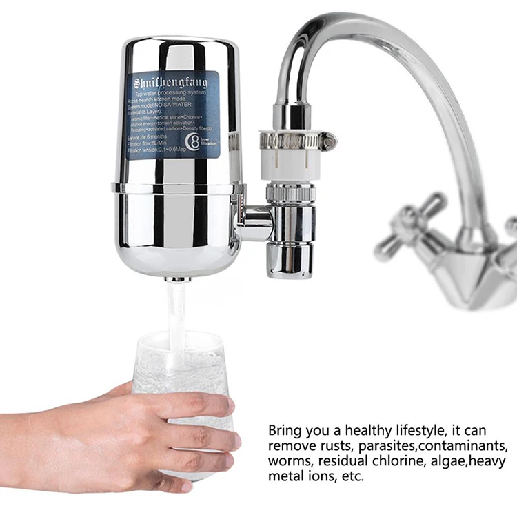 Household Stainless Steel Purifier Healthy 8 Layer Faucet Filter