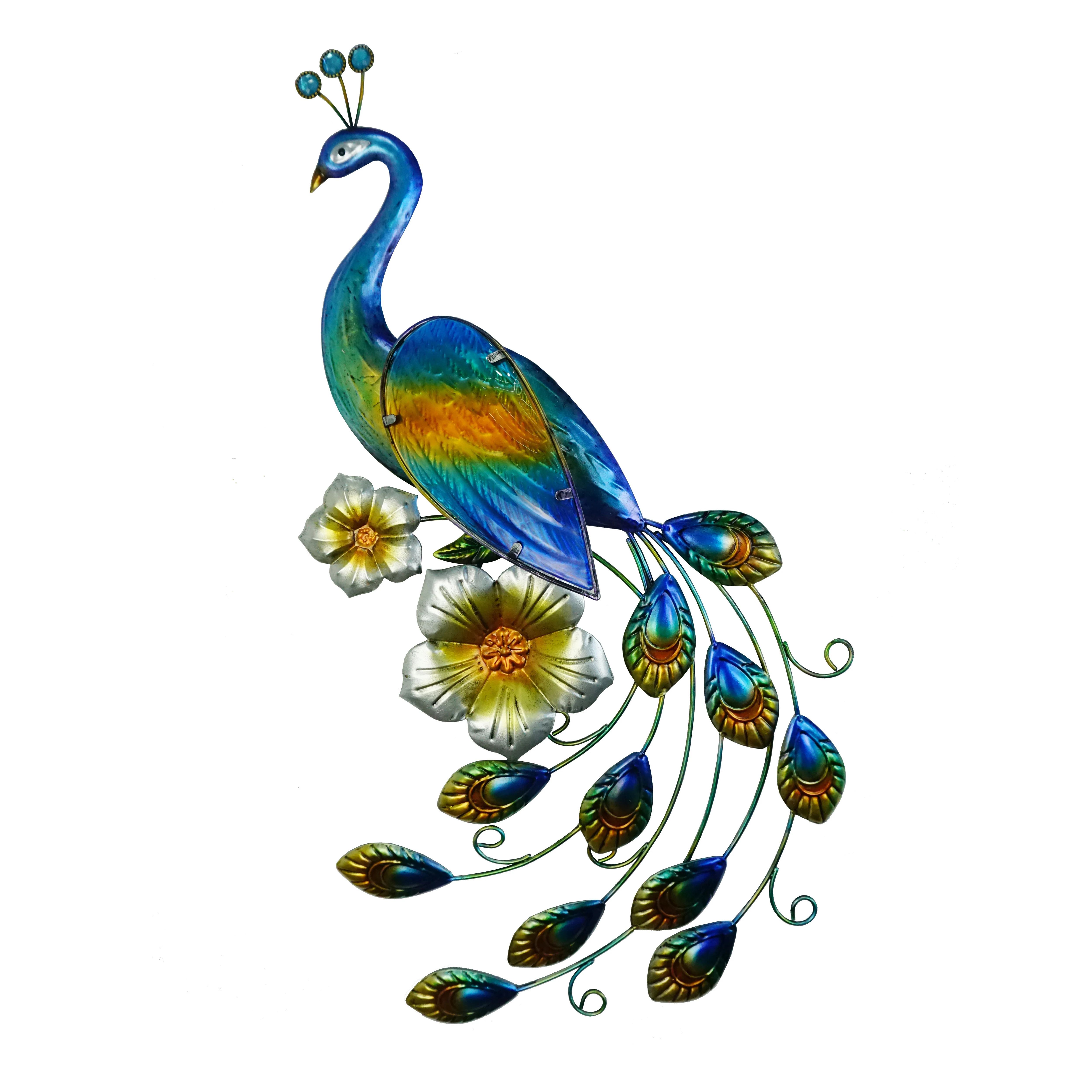 Peacock Metal Wall Art Home Hand Painting Wall For  Or Patio Peacock