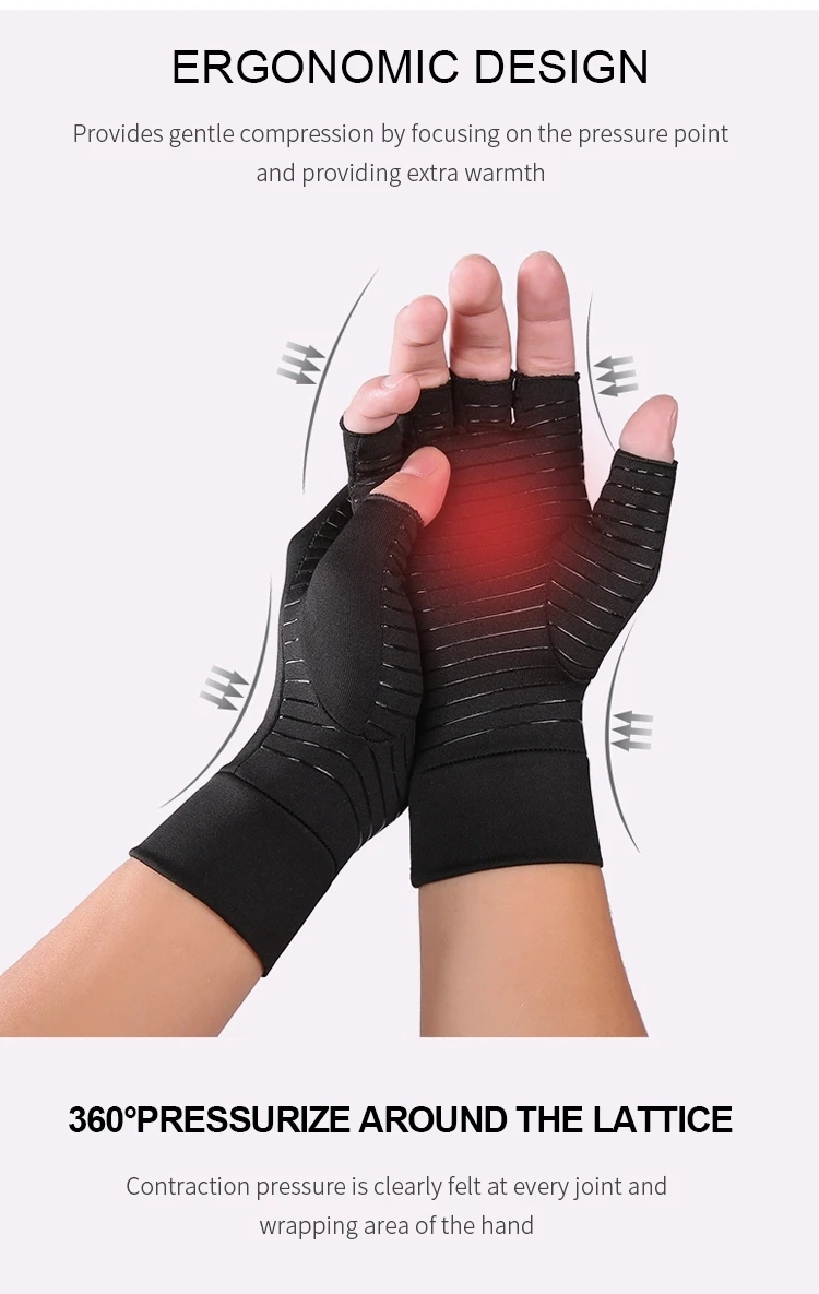 Enerup Custom Copper Infused Cycling Joint Fingerless Pain Relief