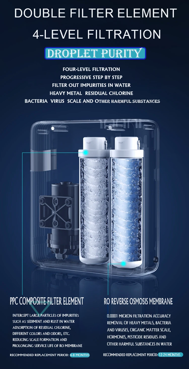 Pressure-free Bucket Silent RO Reverse Osmosis Direct Drinking Household Pure Water Machine
