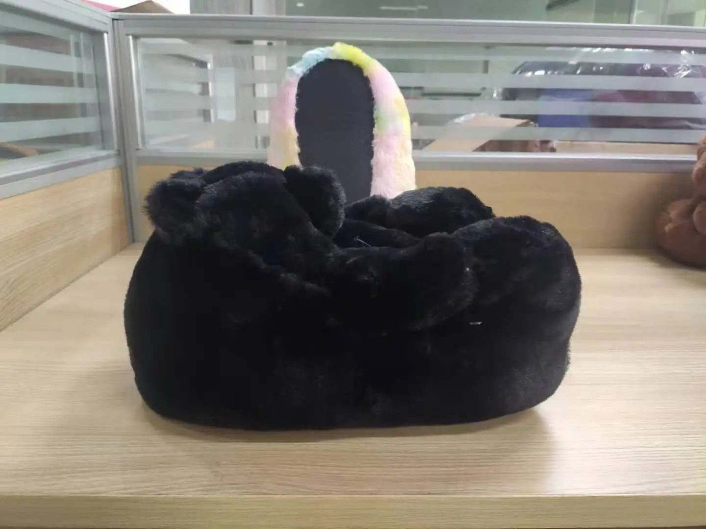 Новый дизайн, Меховой Дом, пушистые детские пушистые зимние тапочки, детские тапочки плюшевый мишка