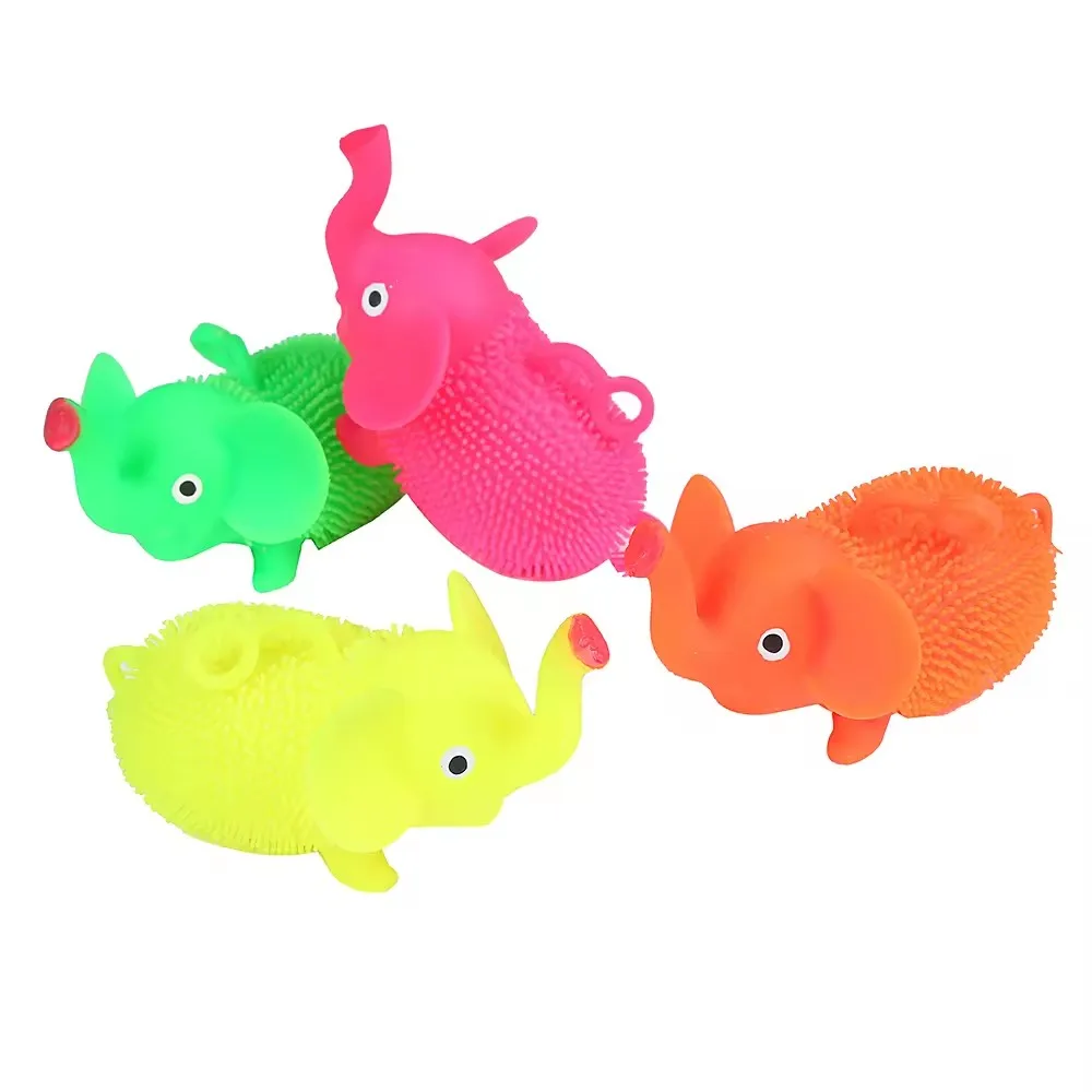 Jincan Factory Outlet Squeeze Ball Flashing Elephant Anti-Stress Fidget Puffer Toy for 5 to 7 Years Old Boys and Girls