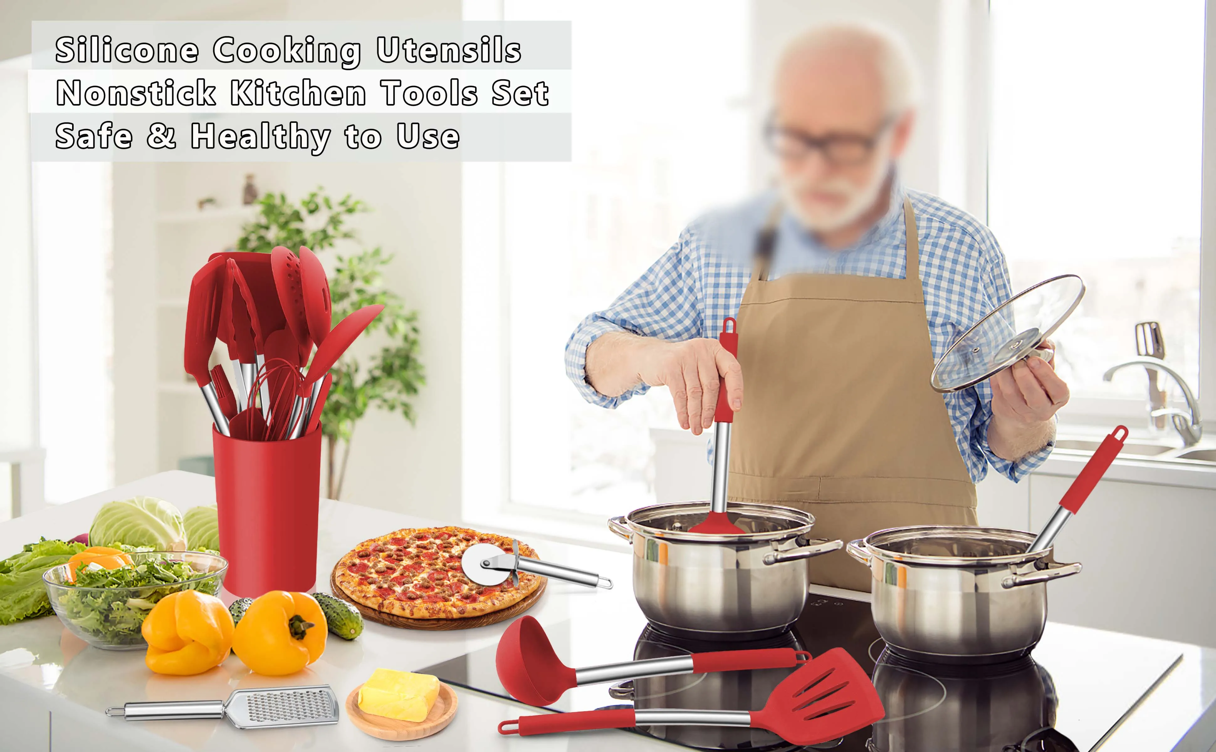 Custom High Quality Heat Resistant Cookware Kitchen Set Silicone