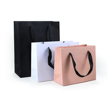 FSD Factory custom thickened bags printing your logo wholesale Matte paper bag with handle Recyclable shopping jewelry bag