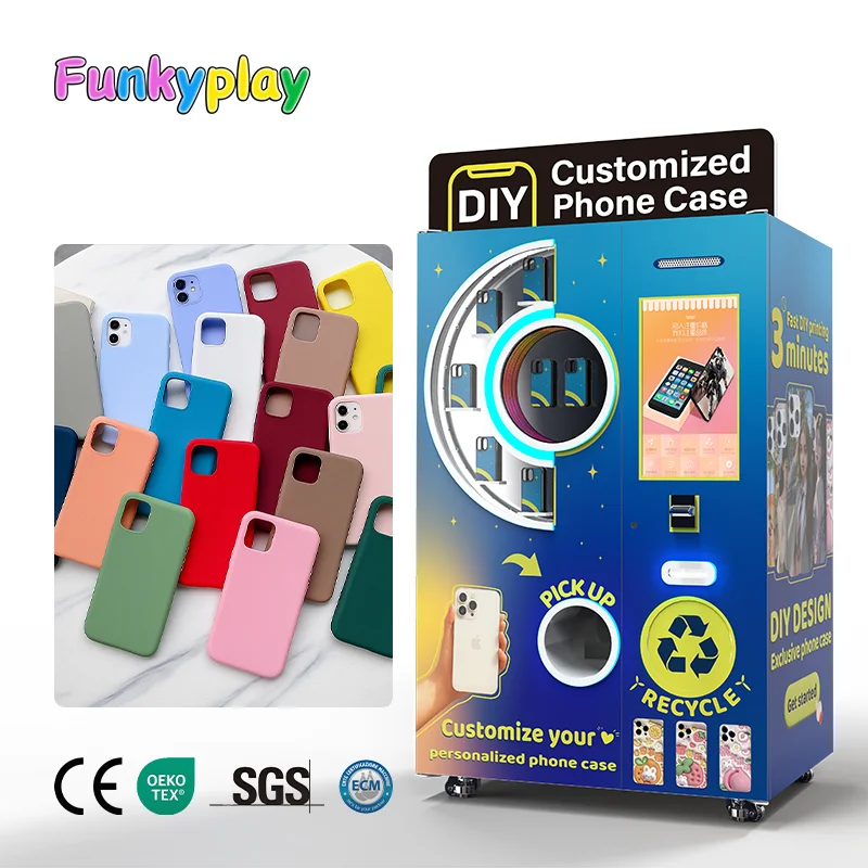 Funkyplay Nattmarkedets Vendingmaskin Nattliv-klare Vannbestandige Telefonskall med Lys i Mørket-design og SDK-funksjon
