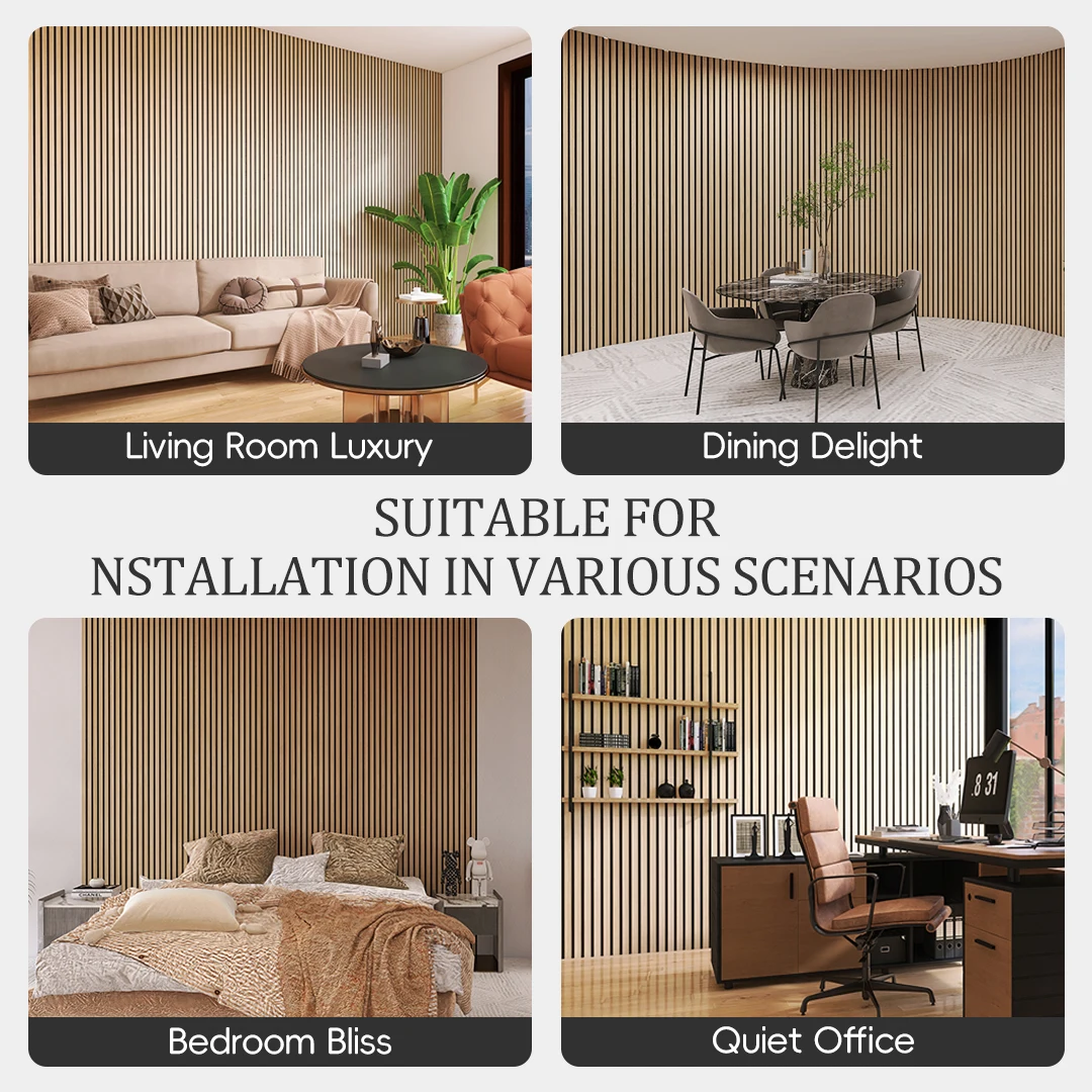 Высококачественные светодиодные деревянные стеновые панели Звукоизолированные МДФ акустические для гостиной