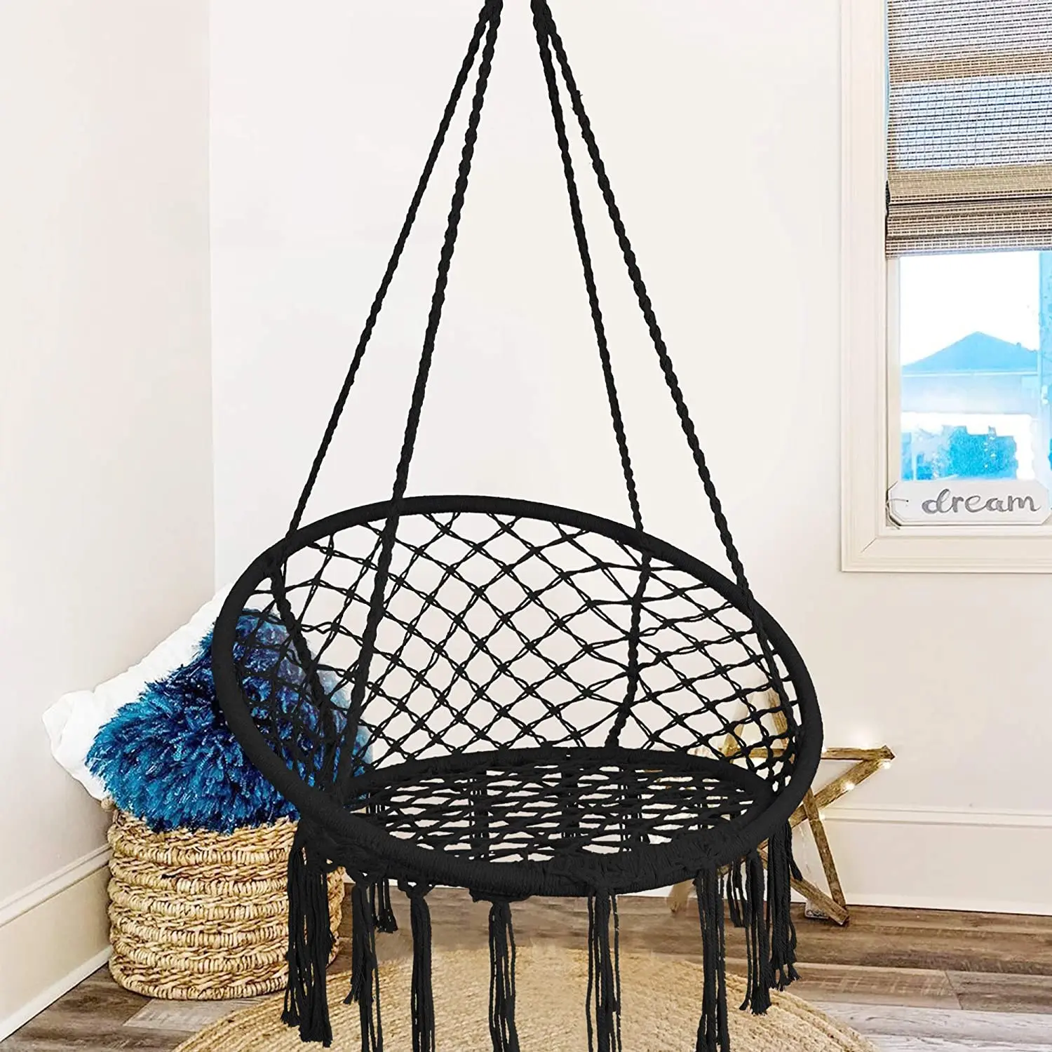WOQI High Quality Large Hanging Hammock Swing Chair Stand for Couples Tree Hanging Pod Nook Tent