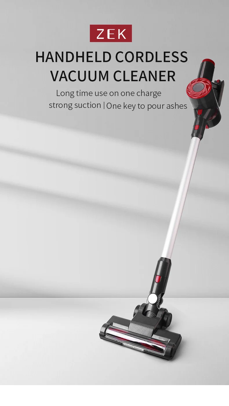 Suzhou Zek Wireless Vacuum Cleaner Power Brush Hand Vacuum Cleaner