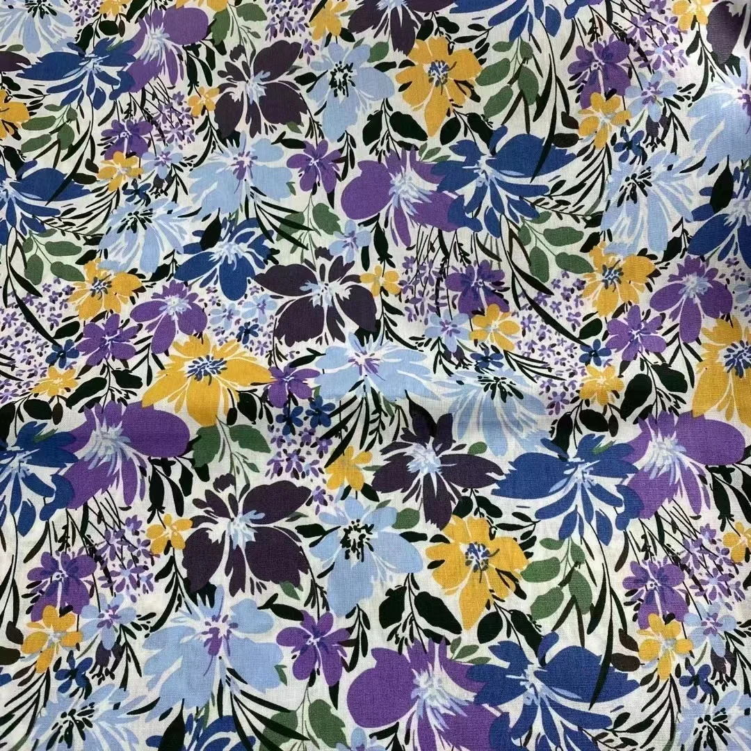 Floral Digital Printed 100 Cotton Poplin Dress Textile Soft Woven