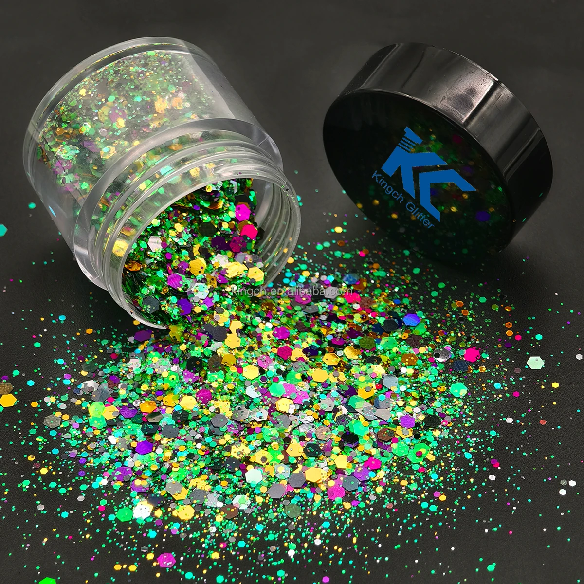 product bright and colorful white red sliver blue purple green hot girl body glitter mix chunky glitter for halloween resin nail hair-11