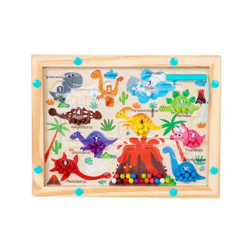 Nouveau design de labyrinthe de perles magnétiques de couleur et de nombres, jouet d'apprentissage préscolaire, puzzle, tableau d'activités, jouets Montessori pour enfants