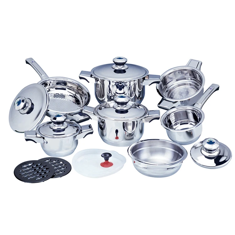 Zidi Collections - 💎MARWA 30 PCS Heavy Stainless Steel Cookware Set –  ZKD-1042💎 - 30 Pcs German-Made Cookware - Heavy-Duty Stainless Steel Used  - See-through Lids with pressure Gauge - Easy to