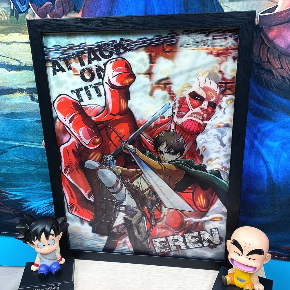 進撃の巨人 立体 3D ポスター 切り絵アート 黒色フレーム 【公式通販】