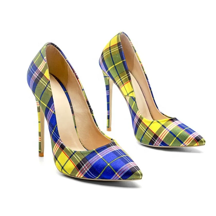 Alibaba Plaid Stilettos Wholesale Stylish Big Size Wide Width