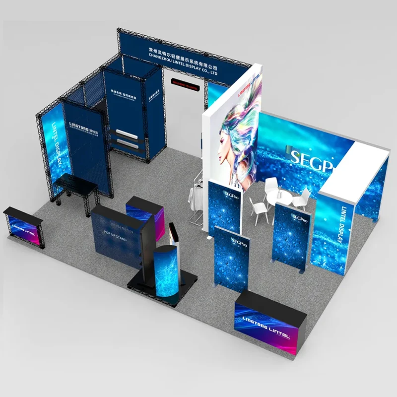 TianLang Tradeshow Exhibition Booth Display Tension Fabric Backdrop SEG Pop up Led Backlit Light Box