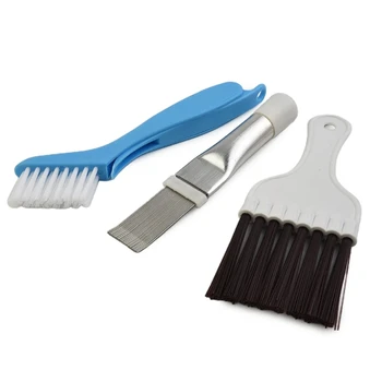 3PCS Stainless Steel Air Conditioning Fin Comb Condenser Cleaning Tool Radiator Brush Cleaning and Dust Removal Tool Set