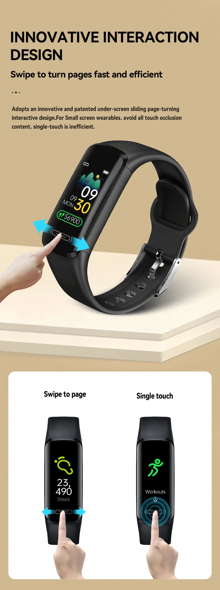 V101 Accurate Dynamic Heart Rate,Body Temperature,Sleep Monitoring