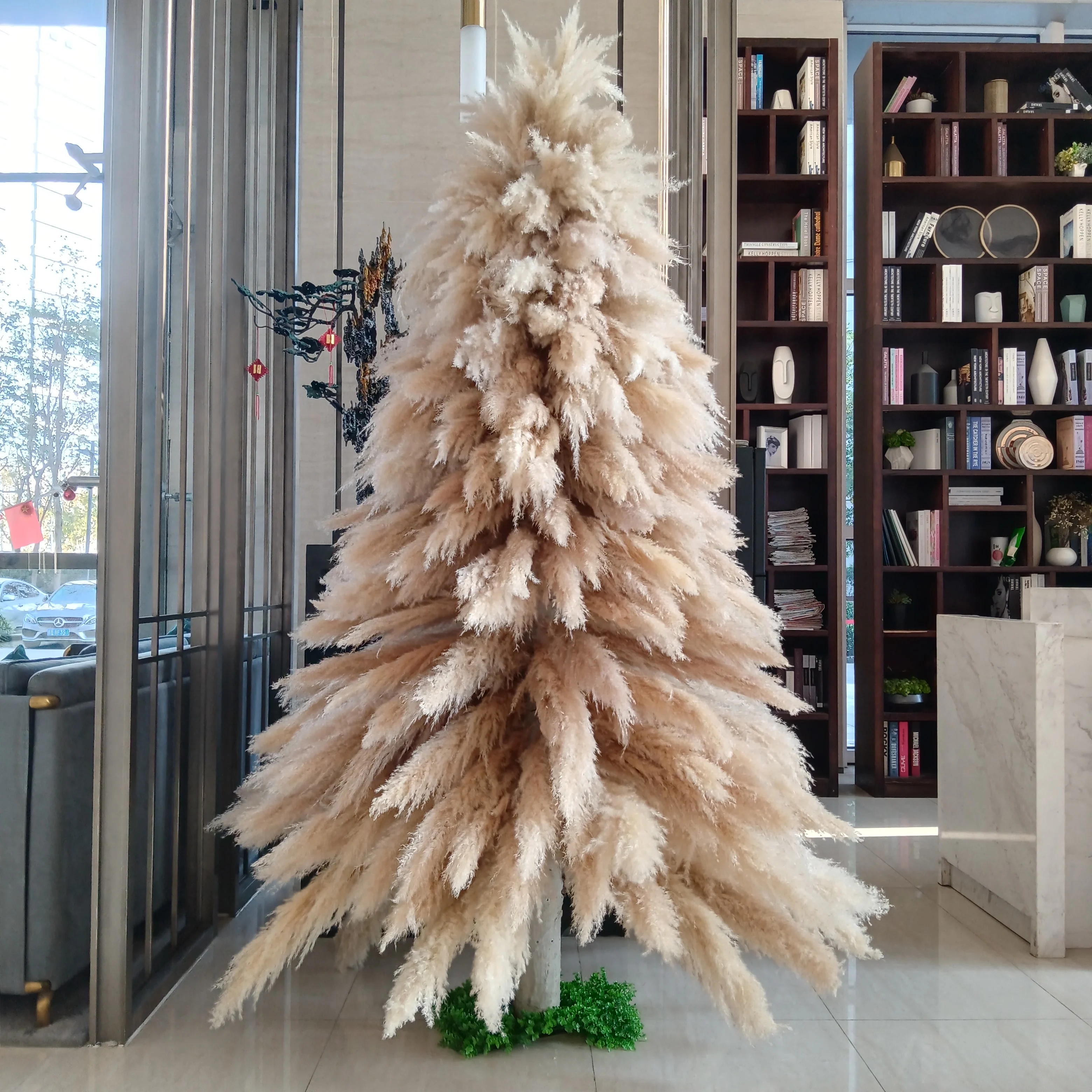 B0484 Indoor Home Decor Natural Pampas Christmas Trees Fake Pampas