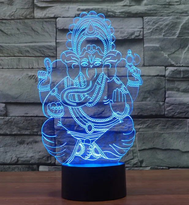 仏像ユニークな神Usb Led 3dデスクランプランタンカラフルなタッチ