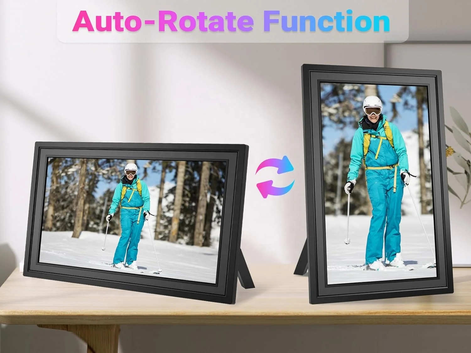FRAMEO 15.6" Large Digital Picture Frame IPS Touch Screen, Wifi Digital Photo Frame With 32G, Share Photos Videos Via Phone App - View #9