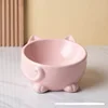 Gamelle courte pour chat rose