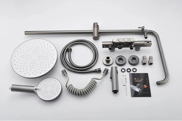 Sistema determinado termostático montado en la pared de la ducha del botón del sistema de ducha del cuarto de baño de la lluvia 4 in1