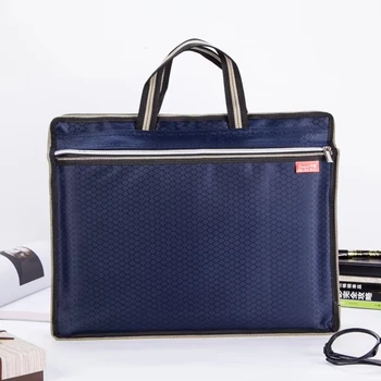 Factory-Price Portable Clear Plastic Document Box Custom Logo Unisex Laptop Bag Handbag Cloth Lining Conference-Ready Paper Bag