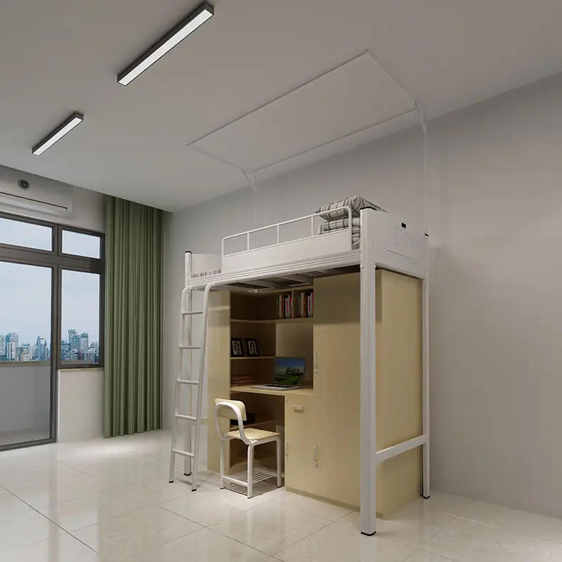 Short Delivery Time Executive School Double Kids Students Bed Bunk Beds Wood Bunk Bed Dormitory Iron with Desk Wooden Dormitory