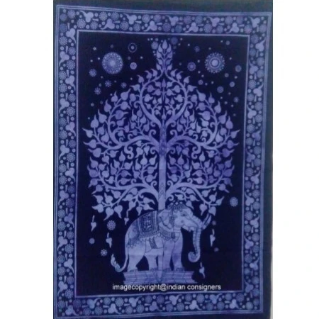 Wonderfull Indian Elehpant Design Wall Hanging Small Cotton Taqpesty poster 
