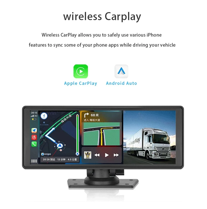 10.26 Inch Carplay Android Auto Dash Rearview Dual Camera