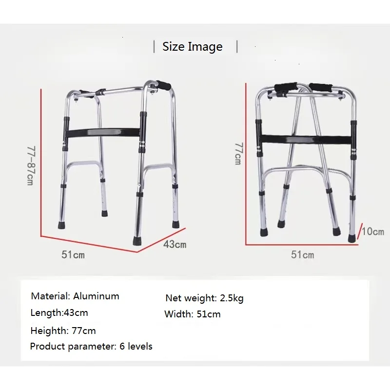 Cart Walk Aids 2 Wheel Walker Rolator Aluminum Walker With Wheel For