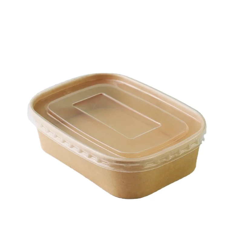 Wholesale Disposable Food Packaging Rectangular Paper Salad Bowl ...