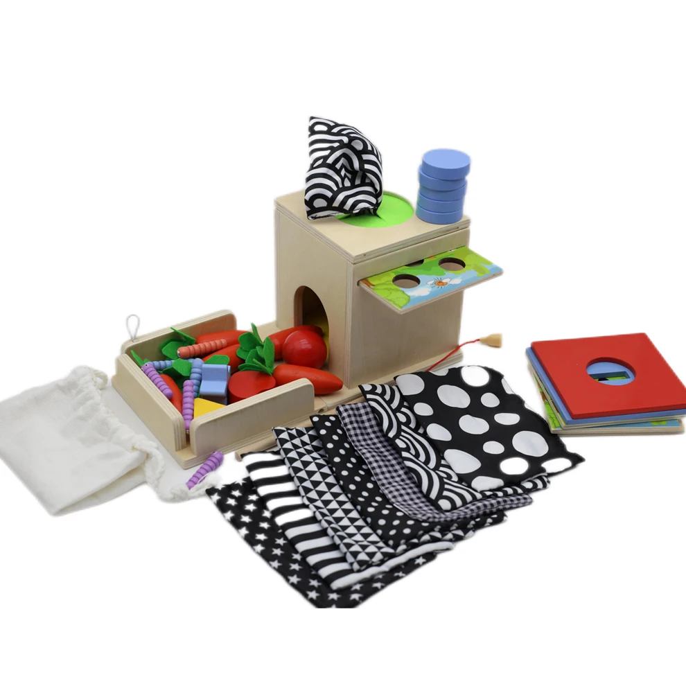 2023 новый сенсорный Шелковый материал Монтессори, коробка для салфеток в форме сортировочной игры, деревянная игрушка Монтессори для малышей