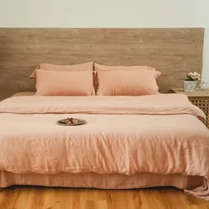 New Minimalist Linen 4-Piece Bedding Set Skin-Friendly Breathable Anti-Pilling All-Season Machine Washable