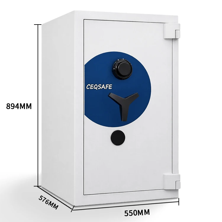 MK-894 CEQSAFE Digital Fingerprint Combination Lock White 50mm Door Thickness Two Hours Fireproof Home Safe Box