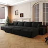 Sofa bed-Left chaise-3Seater-3Ottoman(Black)