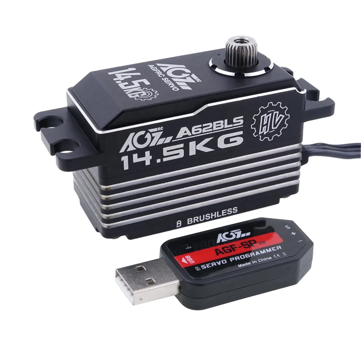 Цифровой бесщеточный низкопрофильный сервопривод AGFRC A62BLS с крутящим моментом 14,5 кг для радиоуправляемых автомобилей