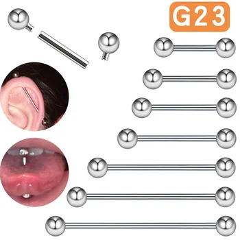 Gaby G23 titanium industrial barbell external thread tongue barbell ASTM-F136 cartilage ear piercing titanium body jewelry