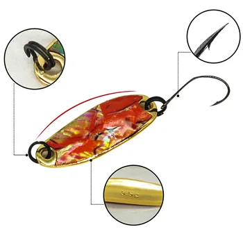 Lure Metal Bass Artificial Hard Bait with Horse Mouth Sequin Willow Leaf Design Single Hook for Stream Fishing – Metal Jig – view 5