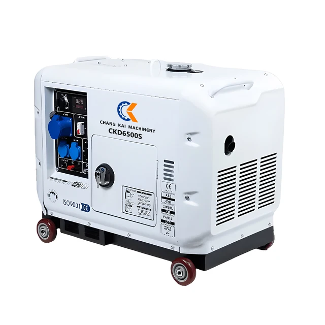 high quality 6.5kVA  CKD 6500S Silent diesel generator and Portable type with four wheels