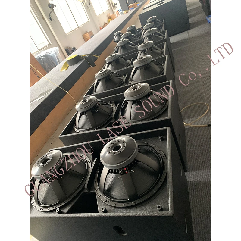 Pro audio video bass line array with Dual 18 inch Subwoofer speaker 1600W power outdoor concert sound system for stage