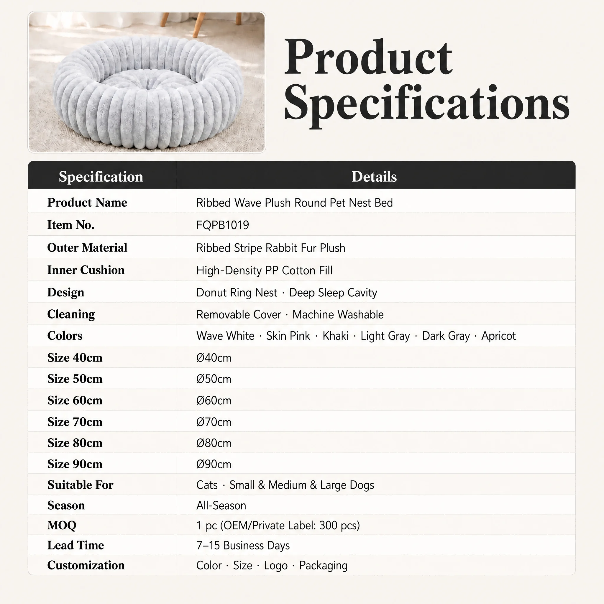 Rabbit Fur Plush Pet Nest Bed — Product details 3