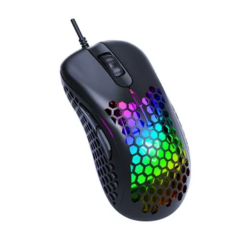 2021 New Computer Mice with Honeycomb Shell, 5 Programmed Buttons, 3 Adjustable DPI,Ergonomic RGB Optical Gaming mouse