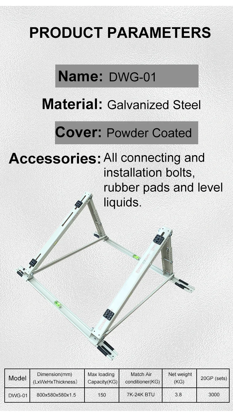 Manual Metal Roof Frame Stand for Air Conditioner Aircon Support Holder Accessory
