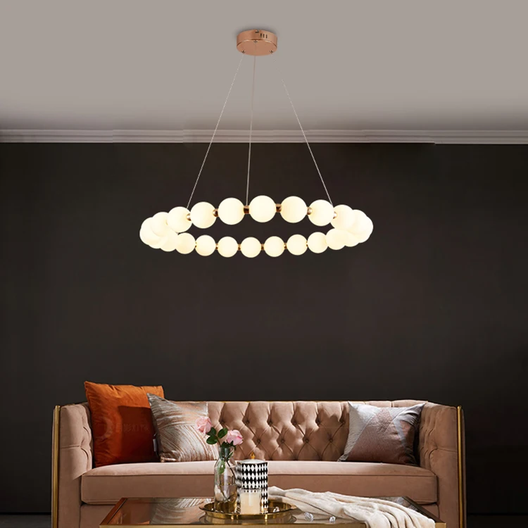 Factory Direct Deal Modern Home Decorative Pendant Light Dimming Lighting Glass Ball Led Chandelier