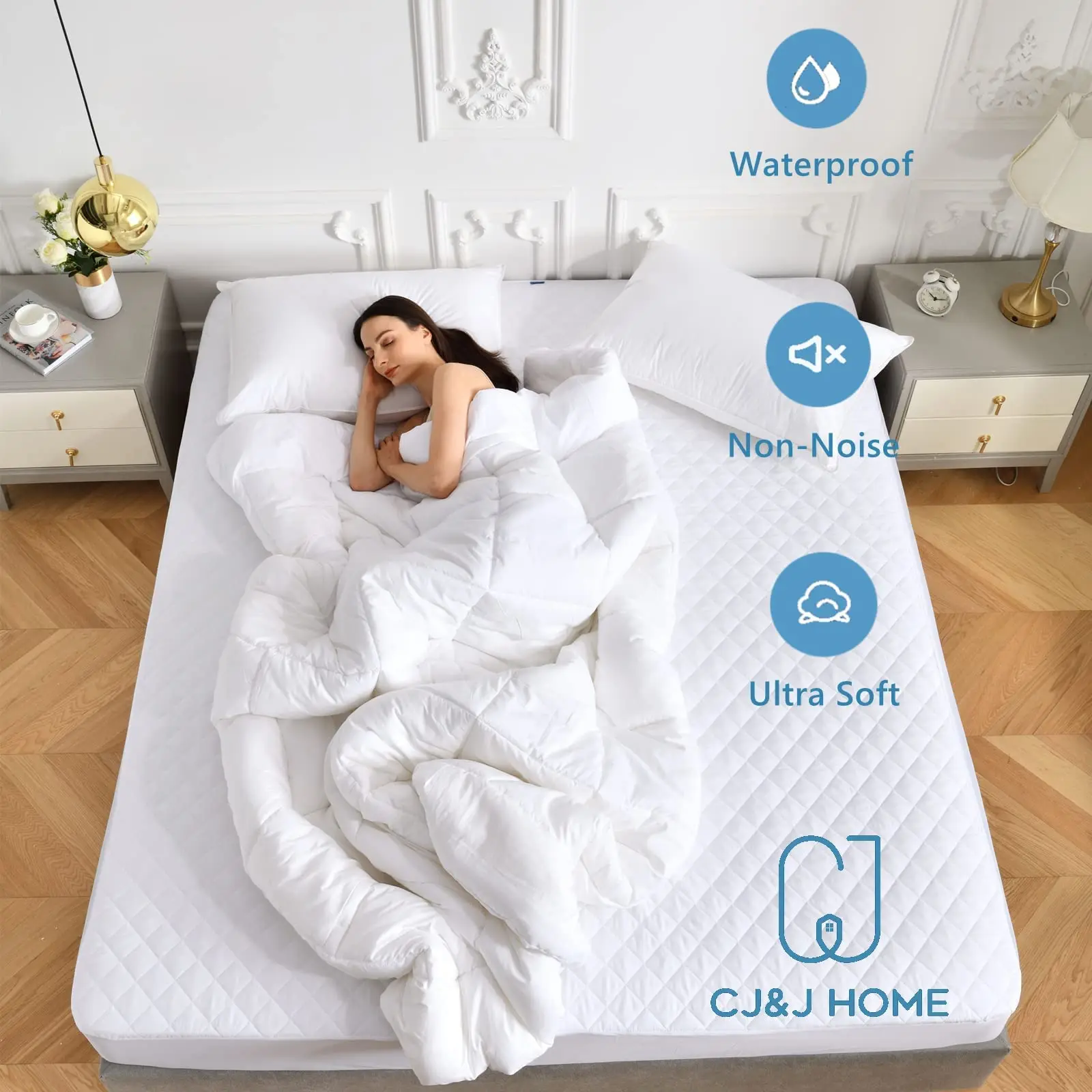 Solid Color 100% Waterproof Bed Protector