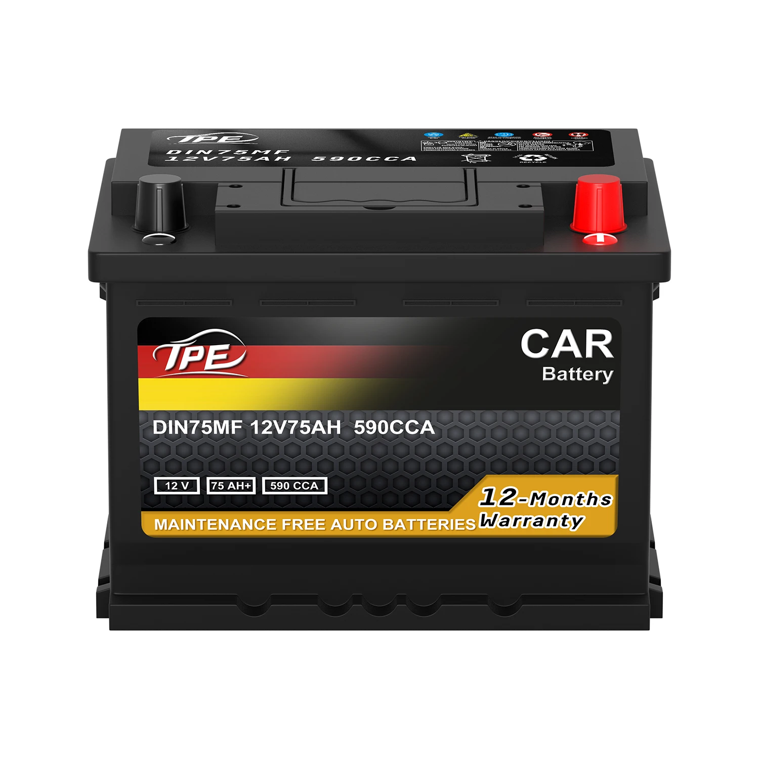product din75 mf 12v75ah maintenance free auto batteries lead acid agm car battery-1